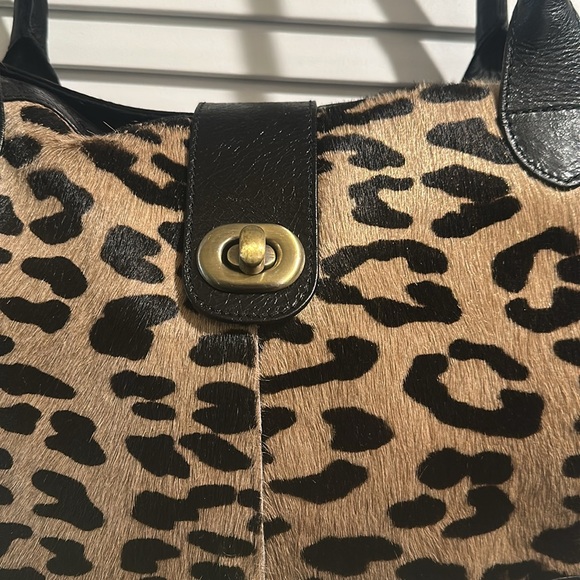 EUC Maurizio Taiuti Genuine Leather Leopard Print Handbag/Shoulder bag/Tote bag. - Picture 2 of 14